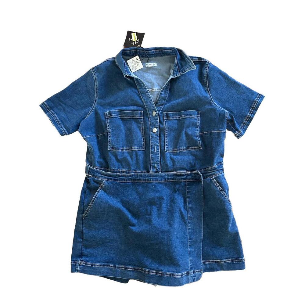Ava & Viv Dark Blue Mini Denim Dress